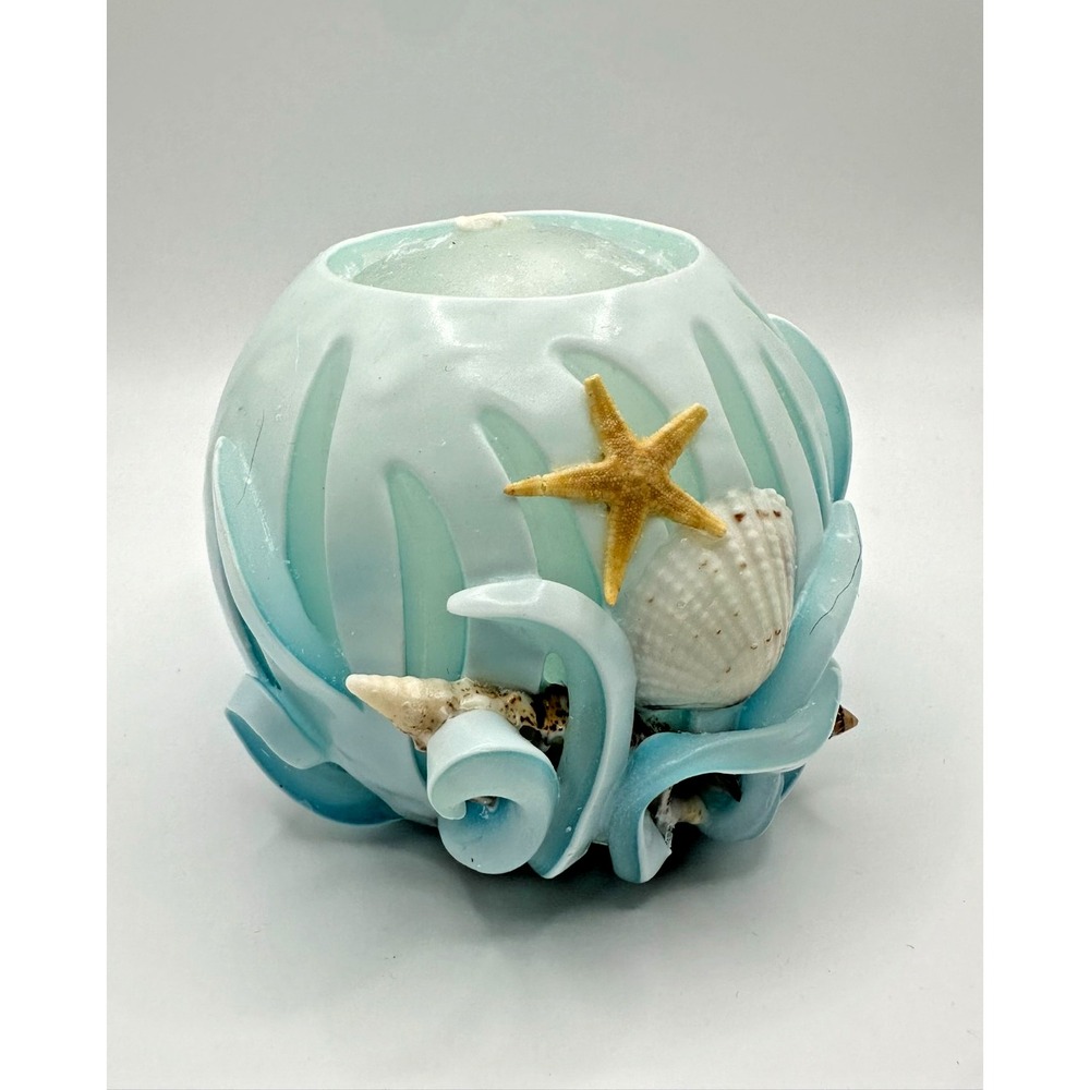 NEW Wax & Beyond Candle Hand Dipped&Carved Glow Refillable Beach Coast Sea Shell